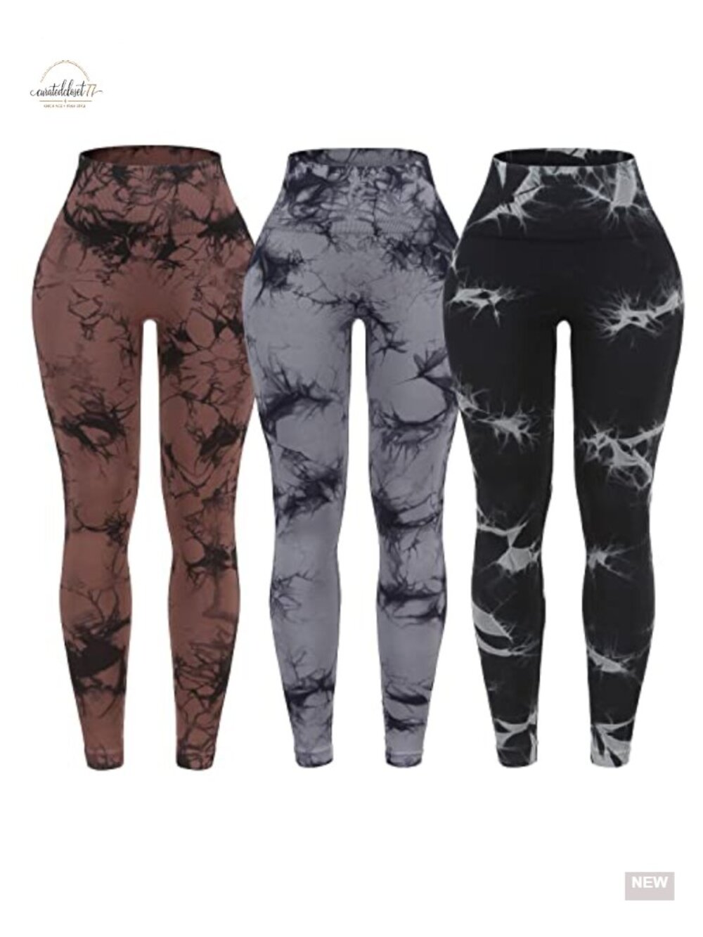 3 Pack Seamless High Waisted Tie Dye Leggings Scrunch Butt Lifting